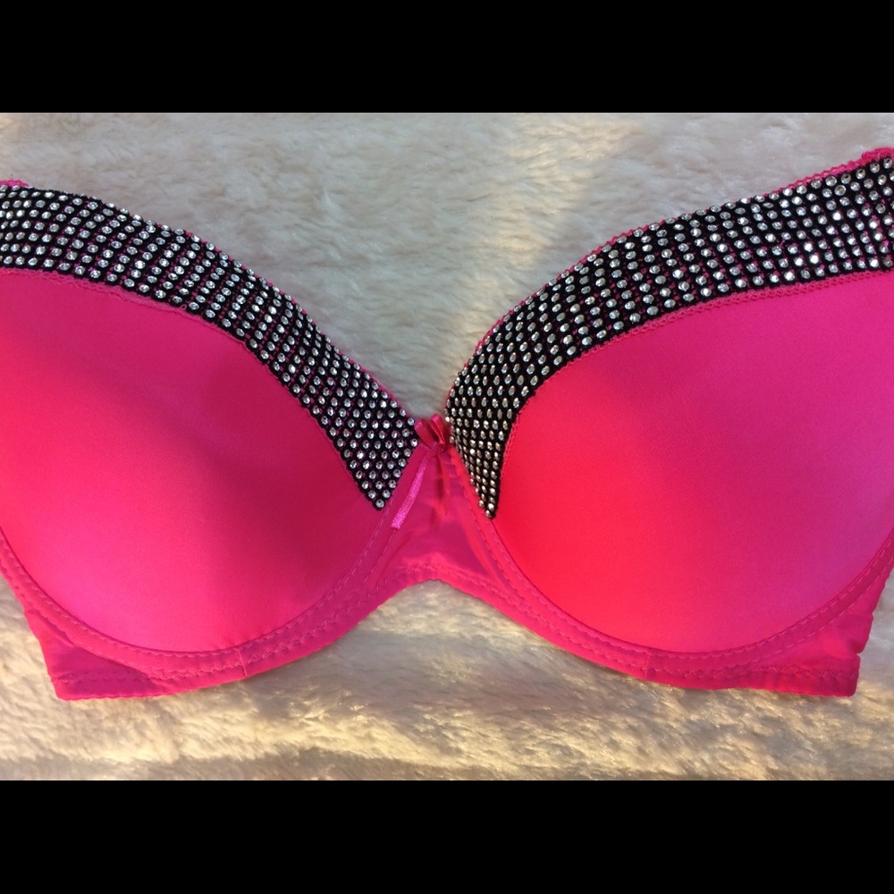 New Sexy HOT PINK Bling Push Up Bra Many Sizes